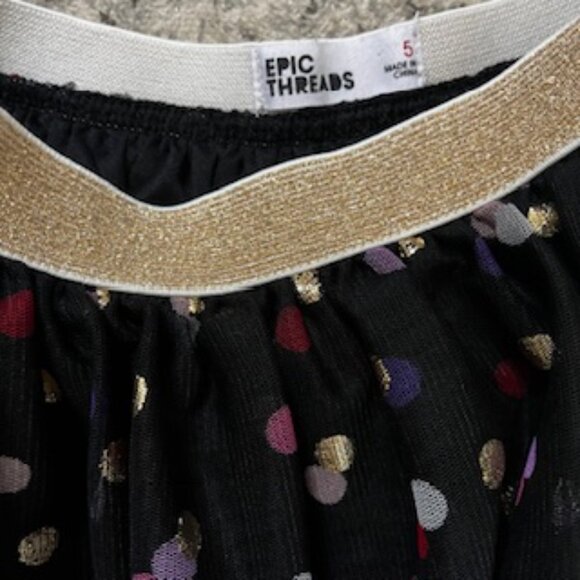 🧡3/15 Epic Threads Black Gold Pink Polka Dot Tulle Skirt Kids 5 - Picture 2 of 7